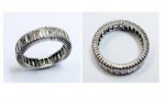Platinum and Diamond Wedding Band Ring  Size 7.0