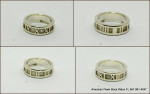 Tiffany & Co. 1995 Atlas Roman Numeral Ring 925 Sterling Silver size 6