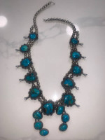 Antique Navajo Indian Squash Blossom Necklace