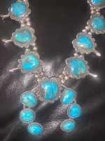 Antique Navajo Indian Squash Blossom Necklace