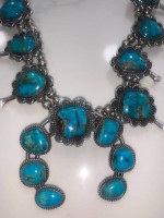 Antique Navajo Indian Squash Blossom Necklace
