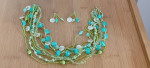 Contemporary Turquoise Layered Necklace & Earrings