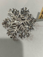 Nolan Miller Blue and White snowflack brooch pin