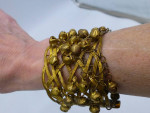 Brass Colored Jingle Bell Bangle Bracelet EUC