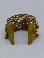 Brass Colored Jingle Bell Bangle Bracelet EUC