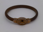 Fossil Leather "Rose Gold" Lock & Key Bracelet
