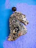 SALE..JASPER HORSE HEAD NECKLACERE
