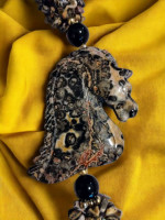 SALE..JASPER HORSE HEAD NECKLACERE
