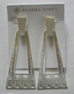 New Kendra Scott Kase Large Earrings Silver 3-inches long