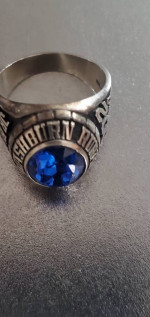 WRHS class ring - 10K white gold  + 10k white gold ring