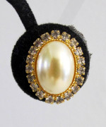 #11 Oval Faux Pearl & Rhinestone Earrings, Grandmillennial Style