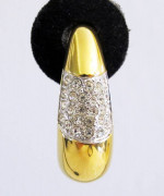 #13 Lovely Monet Gold Tone & Faux Diamond Pavé Earrings