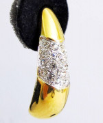 #13 Lovely Monet Gold Tone & Faux Diamond Pavé Earrings