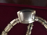 Modern design gold jewelry set including necklace, bracelet, and earrings