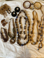 Costume Jewelry lot of Wooden Necklaces, Bracelets & Earrings