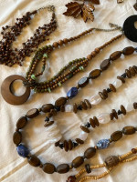 Costume Jewelry lot of Wooden Necklaces, Bracelets & Earrings