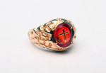 GOLD ELECTRO PLATED RELIGIOUS CROSS RING SIZE 10 NEW
