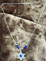 Fine Silver -Stamped 970 Necklace and Star of David Pendant stamped 925.