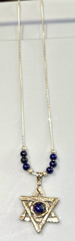 Fine Silver -Stamped 970 Necklace and Star of David Pendant stamped 925.
