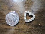 Heart Shaped Pendants  - 2 w/Rhinestones + 1 Ivory Tone