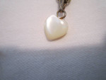 Heart Shaped Pendants  - 2 w/Rhinestones + 1 Ivory Tone