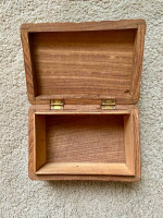 hand carved wooden box,