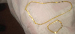 GOLD PLATED 25" THICH CHAIN AND BRACELET