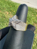 10k solid yellow gold diamond star ring 6.7 grams size 8 iced out buss