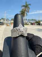 10k solid yellow gold diamond star ring 6.7 grams size 8 iced out buss