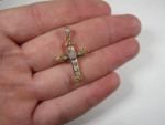 Diamond Cross Pendant 14k Gold