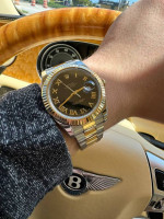 Rolex Datejust 41 41mm 116333 black Roman dial 18k yellow gold and sta