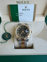 Rolex Datejust 41 41mm 116333 black Roman dial 18k yellow gold and sta
