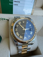 Rolex Datejust 41 41mm 116333 black Roman dial 18k yellow gold and sta