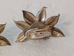 Mid-Century 1940's Barclay Signed Clip-On Earrings Faux Pearls Enamel