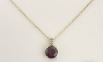 Garnet & Diamond Necklace 14K Gold 1.9 Grams Retail Price $600