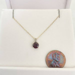 Garnet & Diamond Necklace 14K Gold 1.9 Grams Retail Price $600