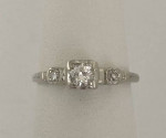 1/4 Carat Art Deco Diamond Ring 14K 1.6 Grams Retail Price $1200
