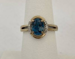 1.25 Carat London Blue Topaz & Diamond 10K 2.4 Grams Retail Price $800