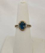 1.25 Carat London Blue Topaz & Diamond 10K 2.4 Grams Retail Price $800