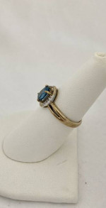 1.25 Carat London Blue Topaz & Diamond 10K 2.4 Grams Retail Price $800