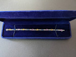 BRACELET: 14K WHITE GOLD DIAMONDS AND SAPPHIRES