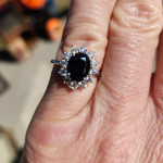 Midnight Saphire w/ Moissanite Sunburst