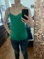 Fake gold / pearl layered necklace