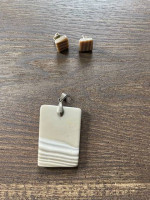 Authentic Polish Chert Flintstone necklace and earrings