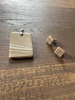 Authentic Polish Chert Flintstone necklace and earrings