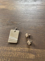 Authentic Polish Chert Flintstone necklace and earrings