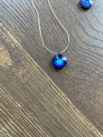Swarovski - Blue Crystal Earrings and necklace