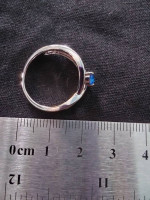 Silver ring with blue stone