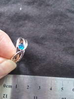 Silver ring with blue stone