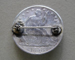 1858 Liberty 1/2 Dollar “RCM” Love Token Brooch Pin